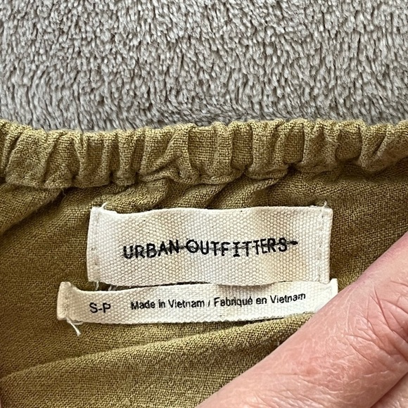 Urban Outfitters UO Malibu Romper Women Small Khaki Brown Sleeveless Linen Blend - Picture 8 of 13